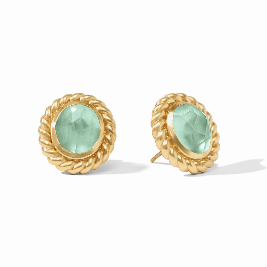 Julie Vos Nassau Stone Stud in Iridescent Aquamarine Blue