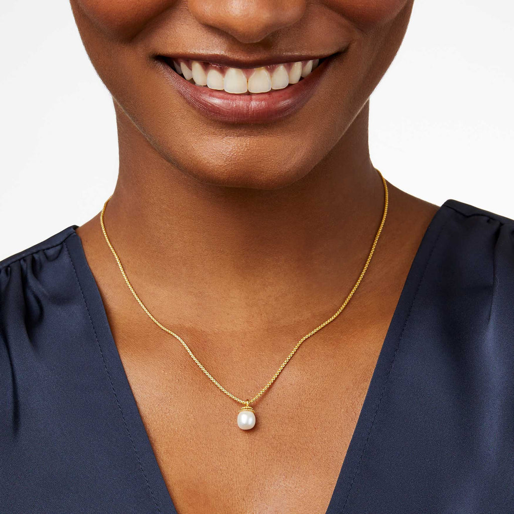 Julie Vos Noel Pearl Solitaire Necklace