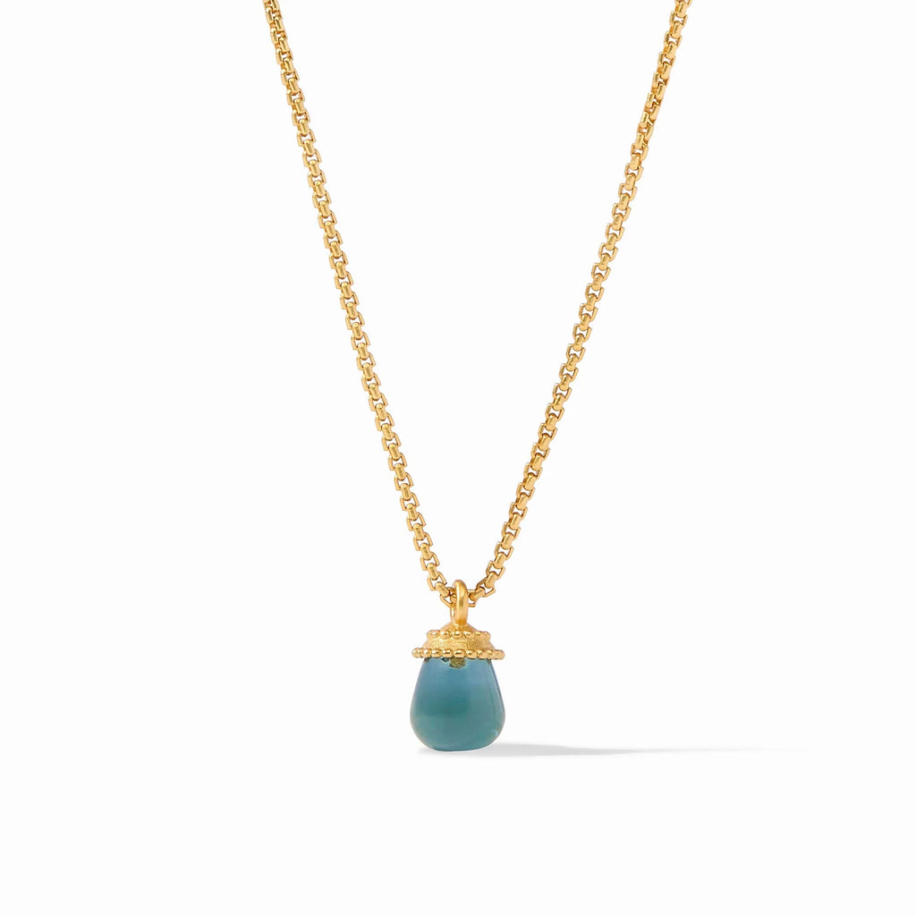 Julie Vos Noel Solitaire Necklace in Peacock Blue