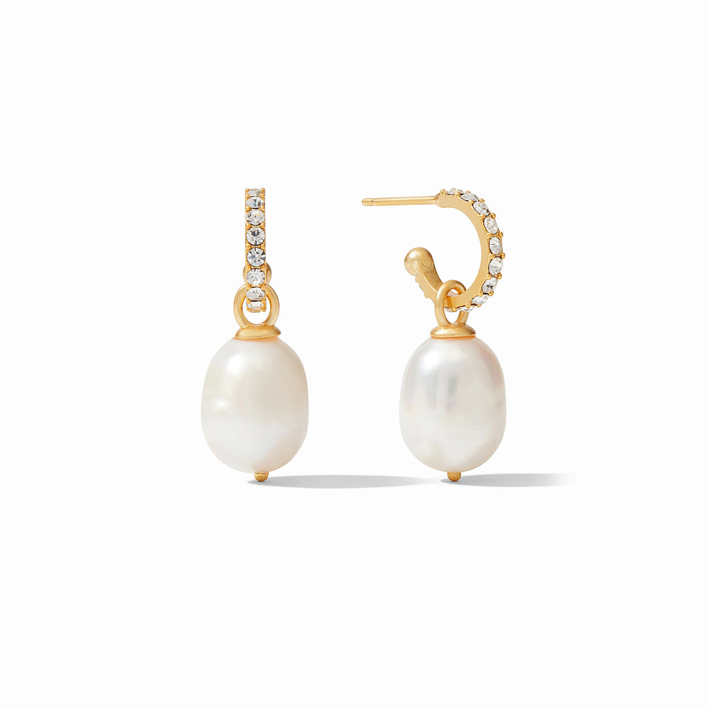 Julie Vos Odette Pearl Hoop & Charm Earring