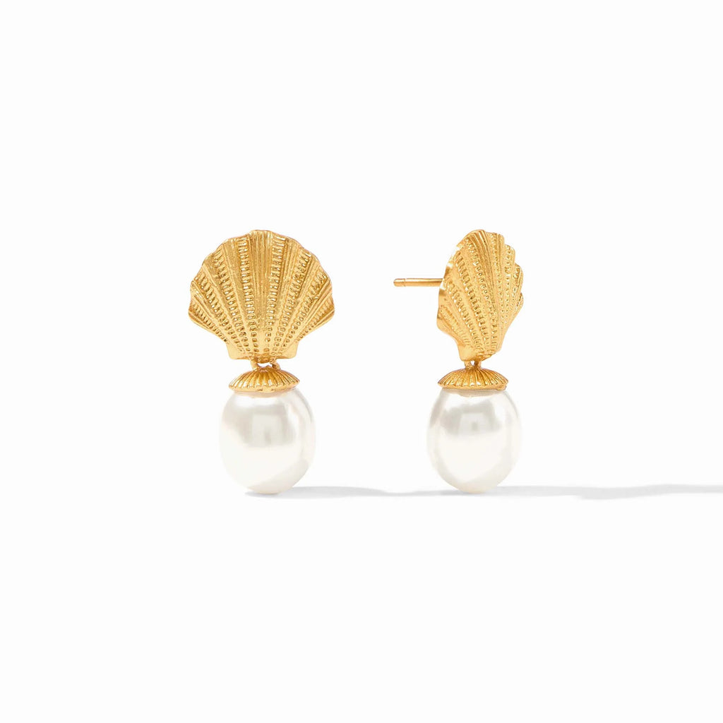 Julie Vos Sanibel Shell Pearl Drop Earring