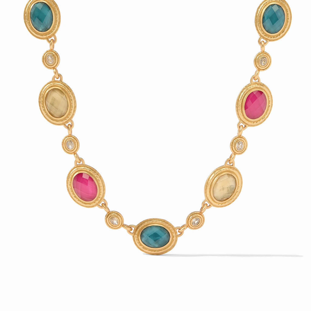 Julie Vos Tudor Stone Necklace in Iridescent Multi Stones