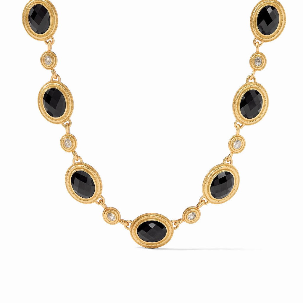 Julie Vos Tudor Stone Necklace in Obsidian Black