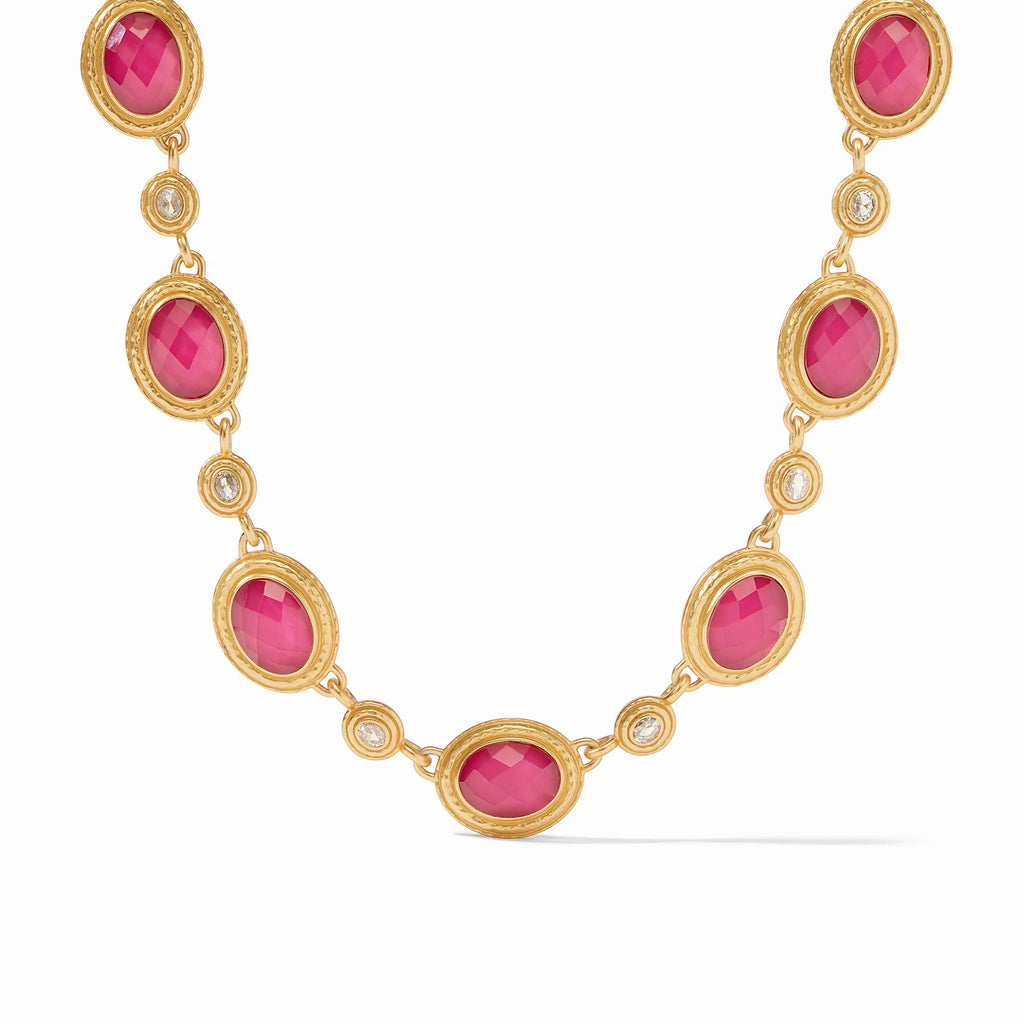 Julie Vos Tudor Stone Necklace in Iridescent Raspberry