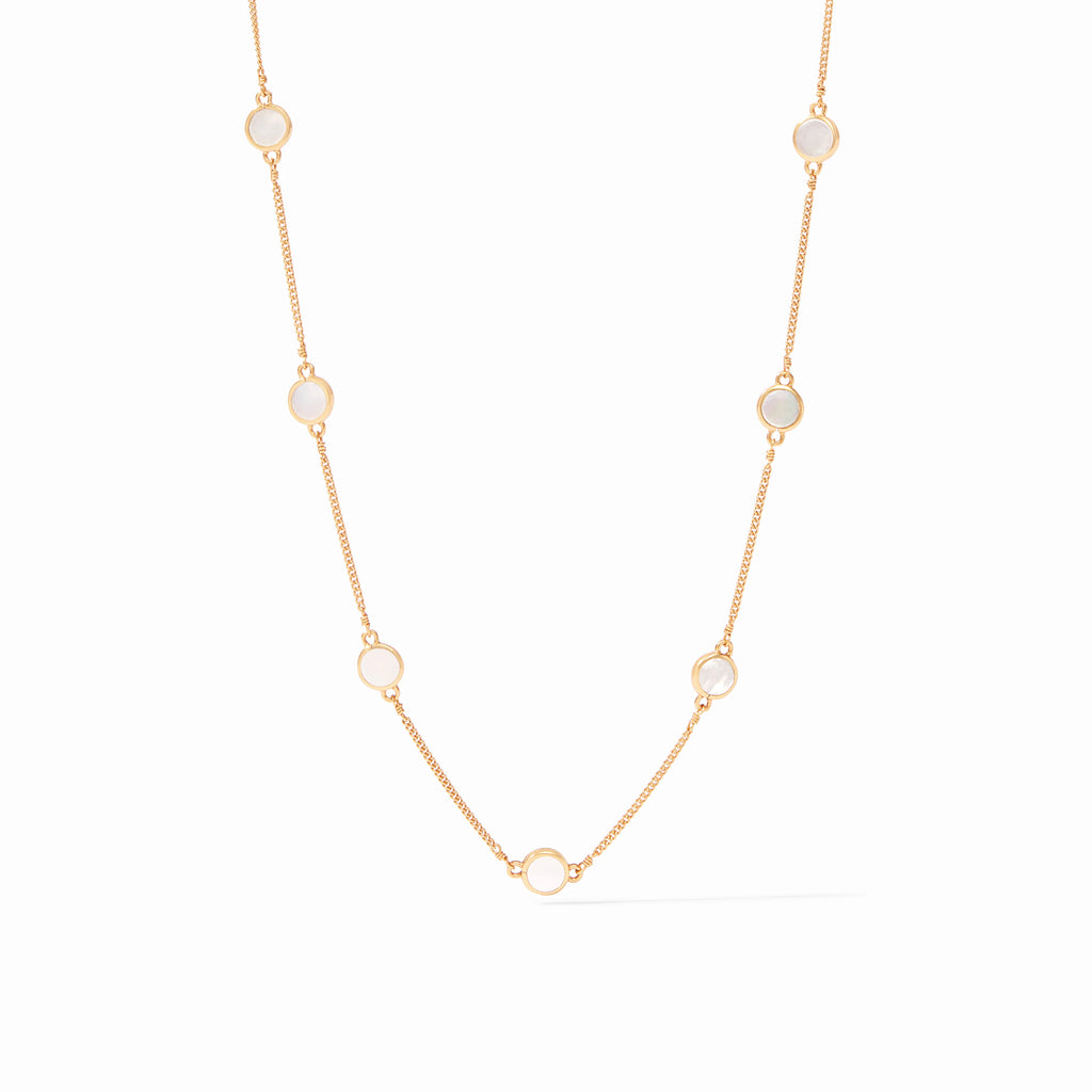 Julie Vos Valencia Delicate Station Necklace in Pearl