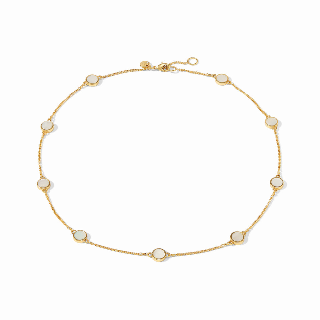 Julie Vos Valencia Delicate Station Necklace in Pearl