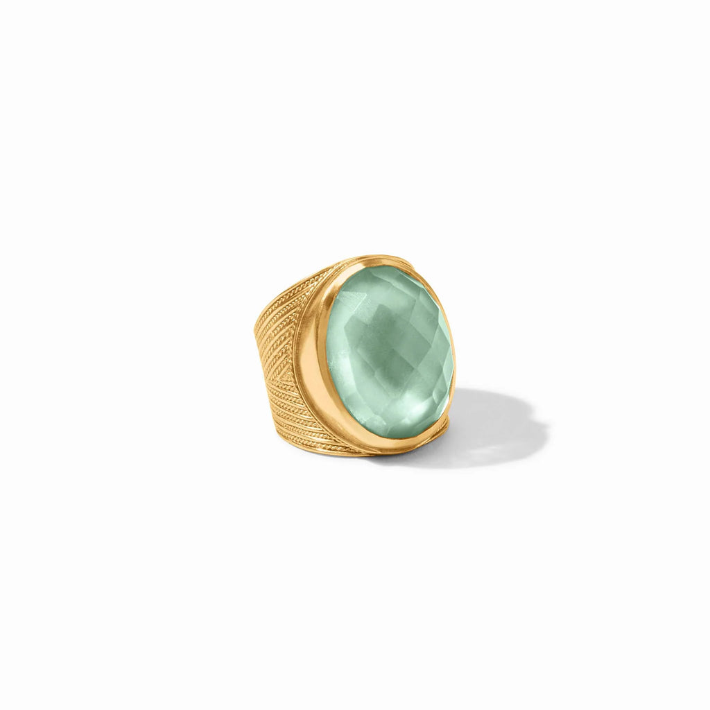 Julie Vos Verona Statement Ring in Iridescent Aquamarine Blue