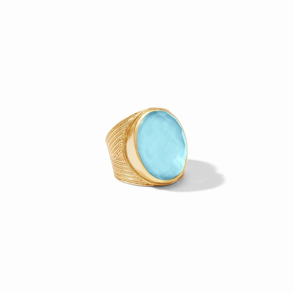 Julie Vos Verona Statement Ring in Iridescent Capri Blue