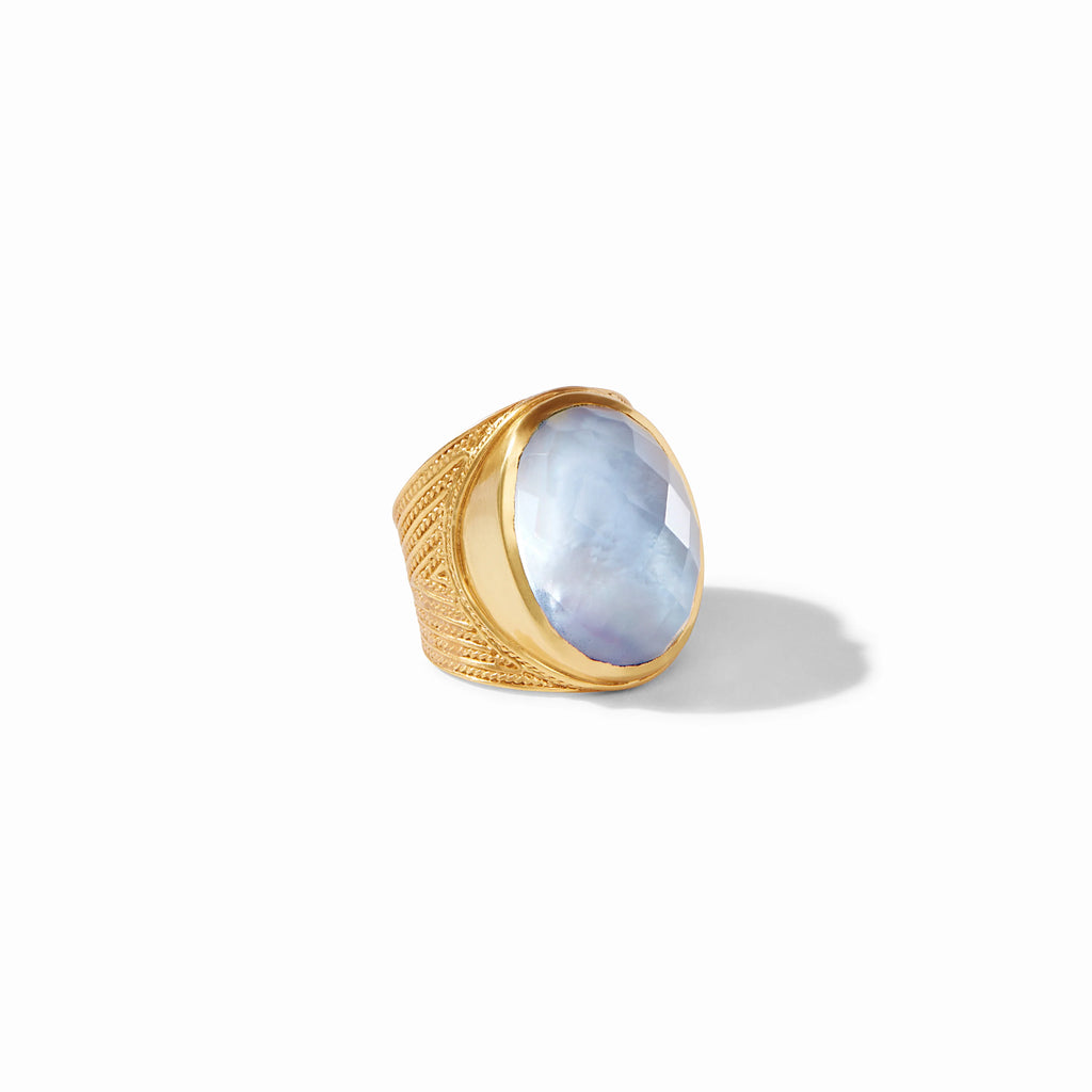 Julie Vos Verona Statement Ring in Iridescent Chalcedony Blue