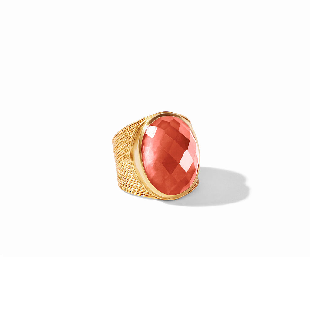 Julie Vos Verona Statement Ring in Iridescent Coral