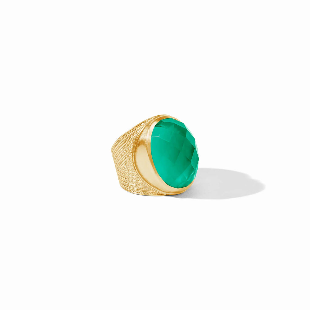 Julie Vos Verona Statement Ring in Iridescent Emerald Green