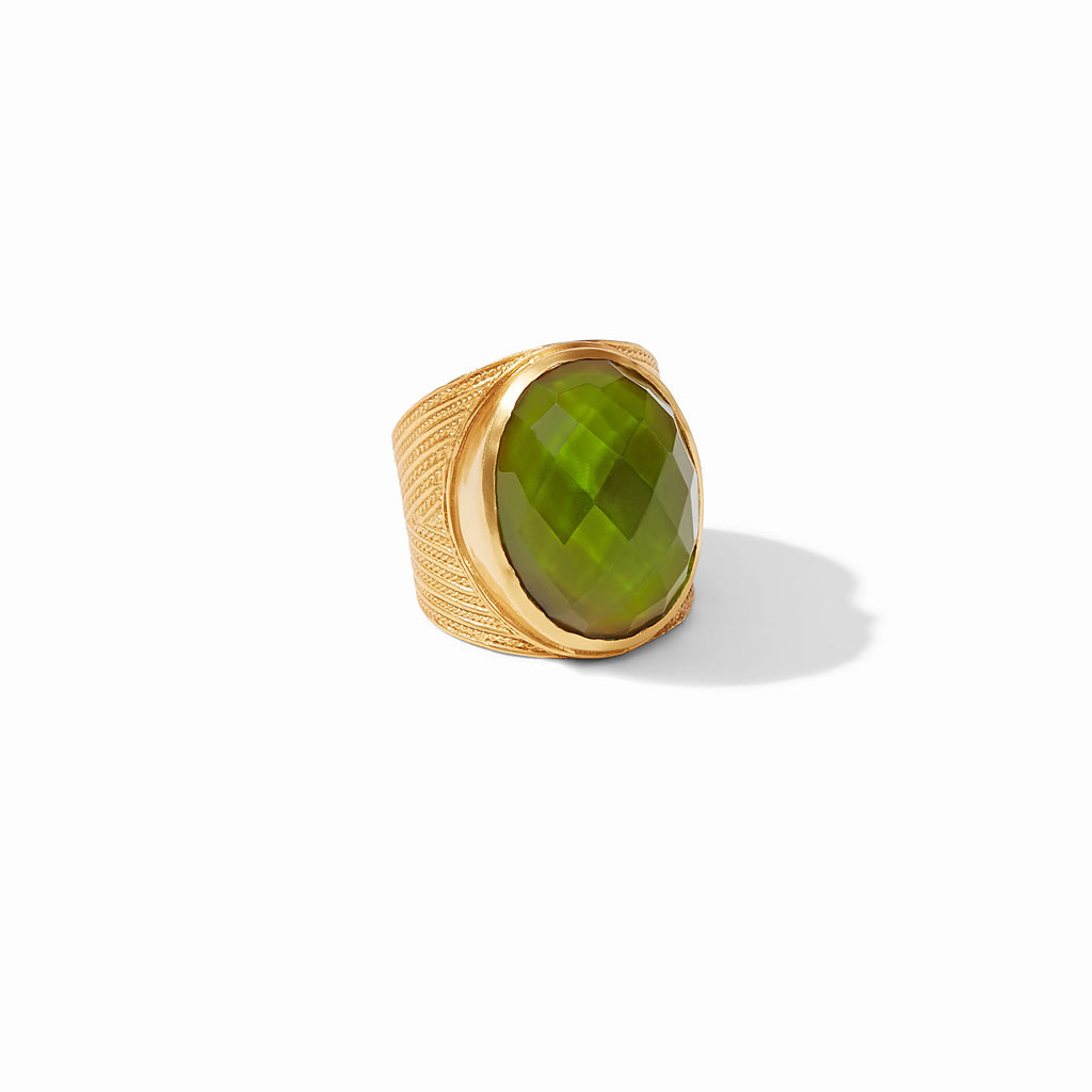 Julie Vos Verona Statement Ring in Iridescent Jade Green