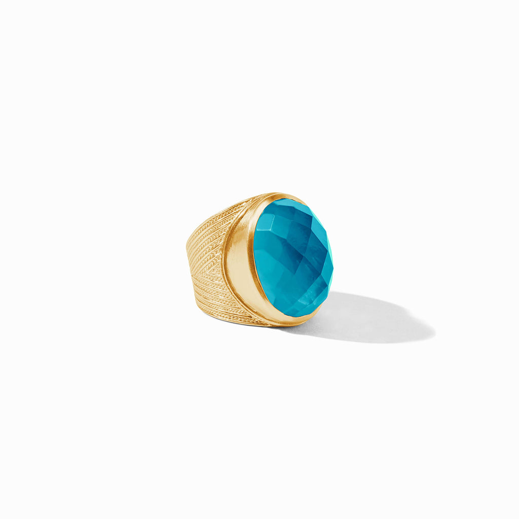 Julie Vos Verona Statement Ring in Iridescent London Blue