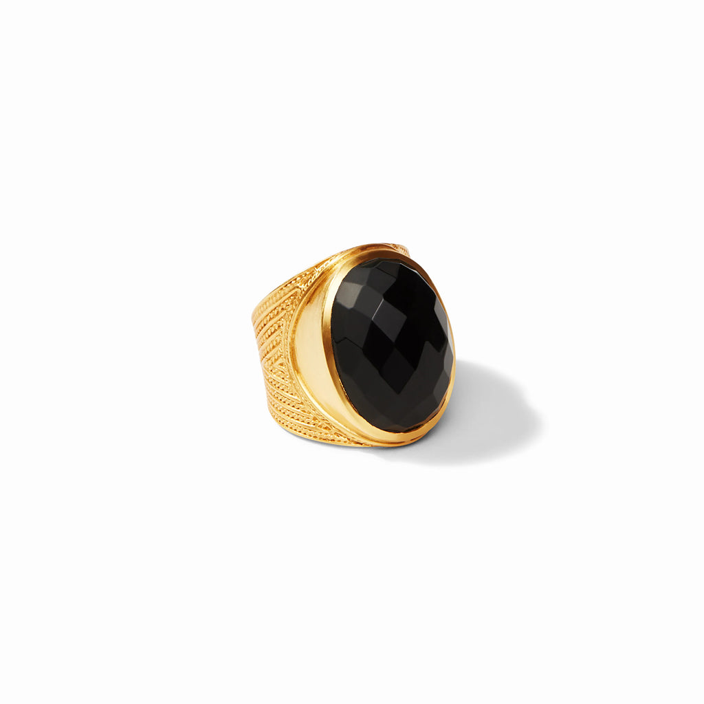 Julie Vos Verona Statement Ring in Obsidian Black