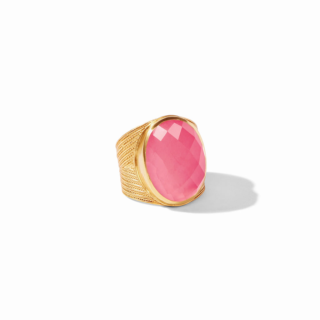 Julie Vos Verona Statement Ring in Iridescent Peony Pink