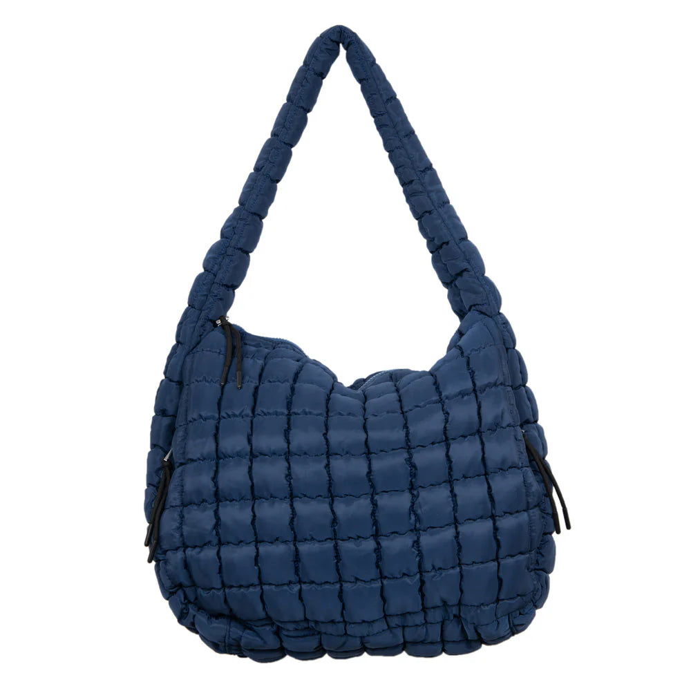 Katydid Navy Oversized Quilted Hobo Tote Bag