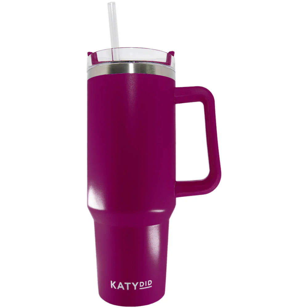 Katydid Plum Tumbler Cup w/ Handle