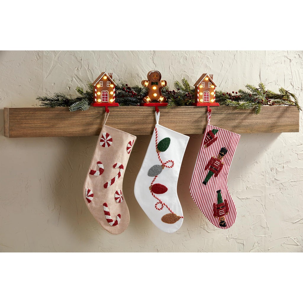 Mud Pie Candy Beaded Xmas Stockings