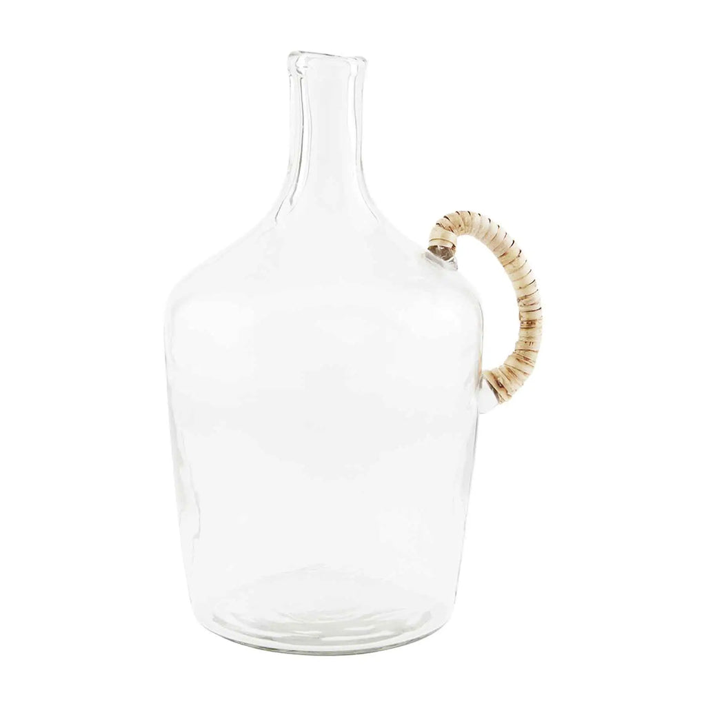 Mud Pie Large Glass Jug With Wicker Handle
