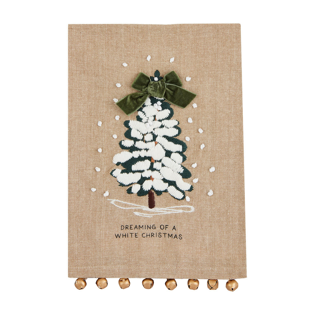 Mud Pie The Tree Jingle Bell White Christmas Towel