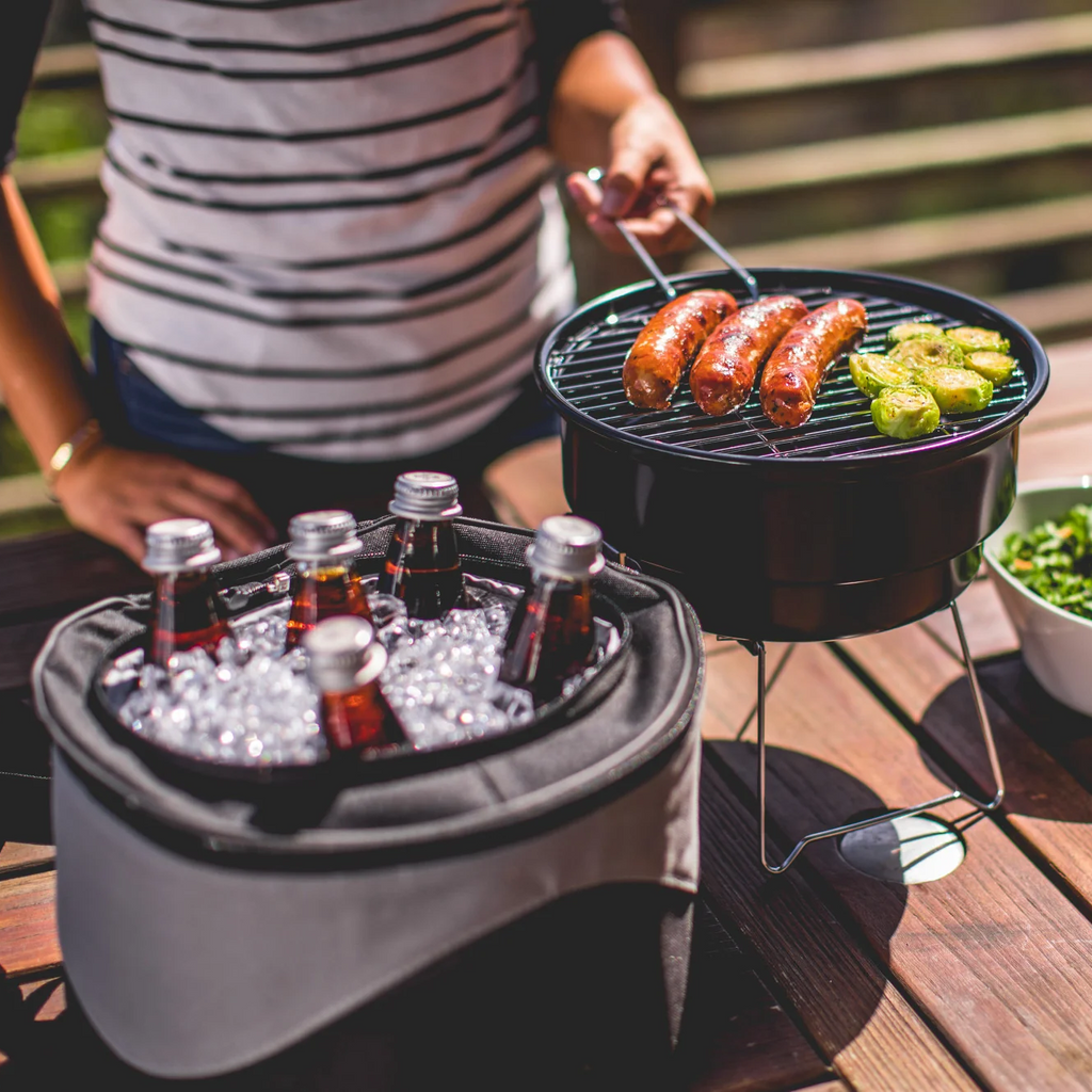 Picnic Time Caliente Portable Charcoal Grill & Cooler Tote