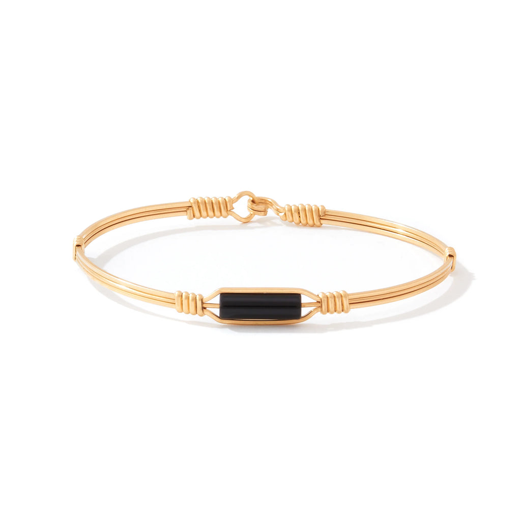 Ronaldo Jewelry A Moment in Time Bracelet in 14K Gold Artist Wire and the Black Onyx Stone