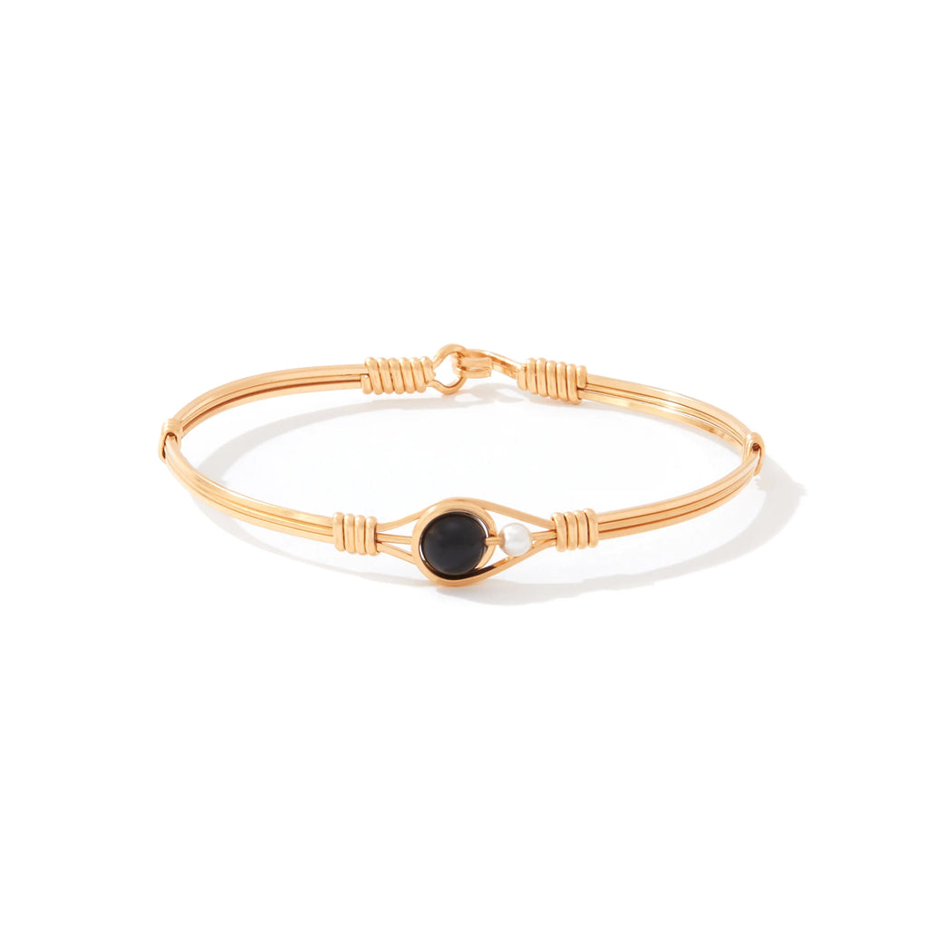 Ronaldo Jewelry Always By My Side Bracelet in 14K Gold Artist Wire with the Black Onyx Stone