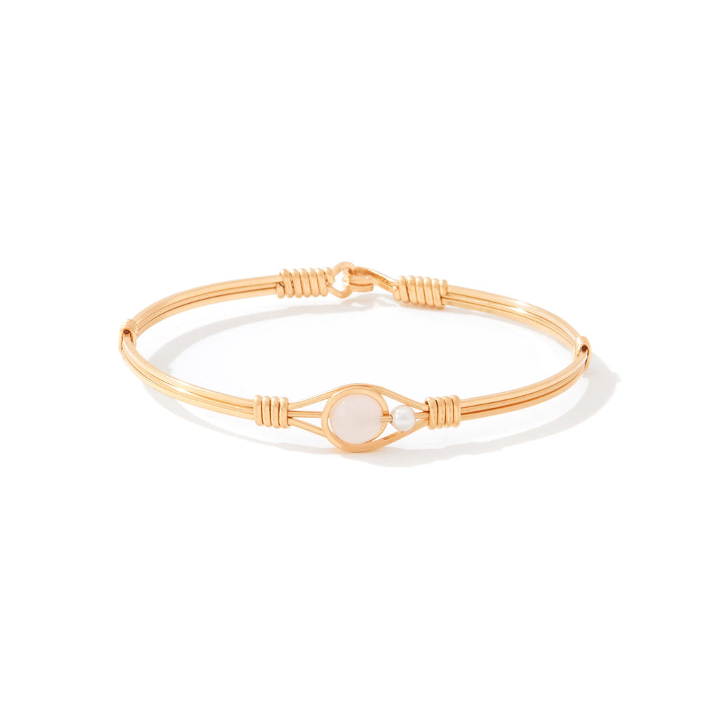 Ronaldo Jewelry Always By My Side Bracelet in 14K Gold Artist Wire with the Rose Quartz Stone