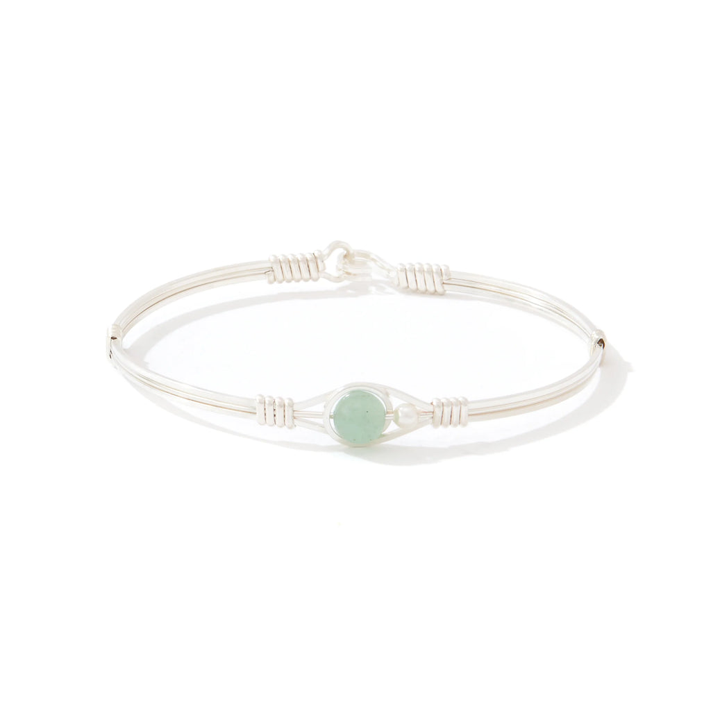 Ronaldo Jewelry Always By My Side Bracelet in Sterling Silver with Aventurine Stone