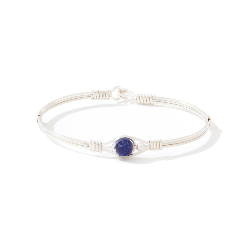 Ronaldo Jewelry Always By My Side Bracelet in Sterling Silver with the Lapis Stone