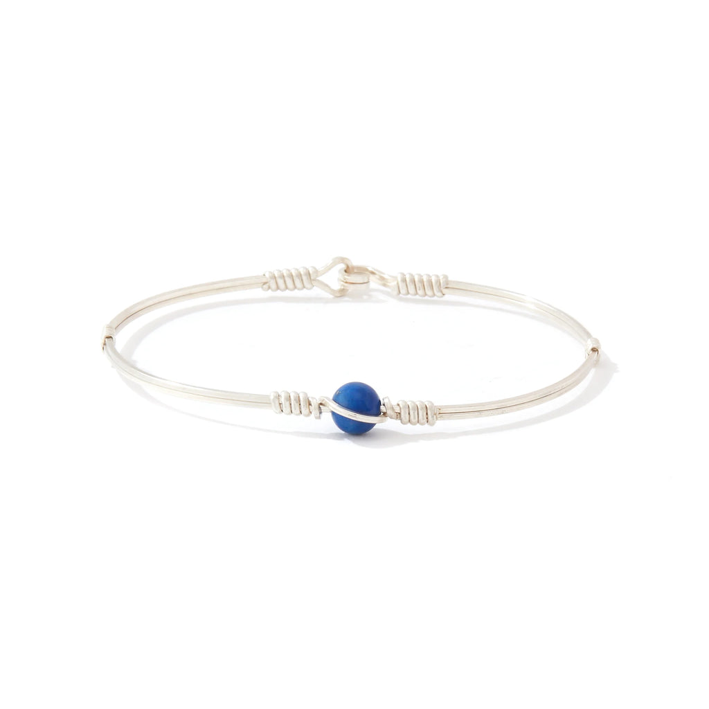 Ronaldo Jewelry Breathe Bracelet in Sterling Silver with the Lapis Stone