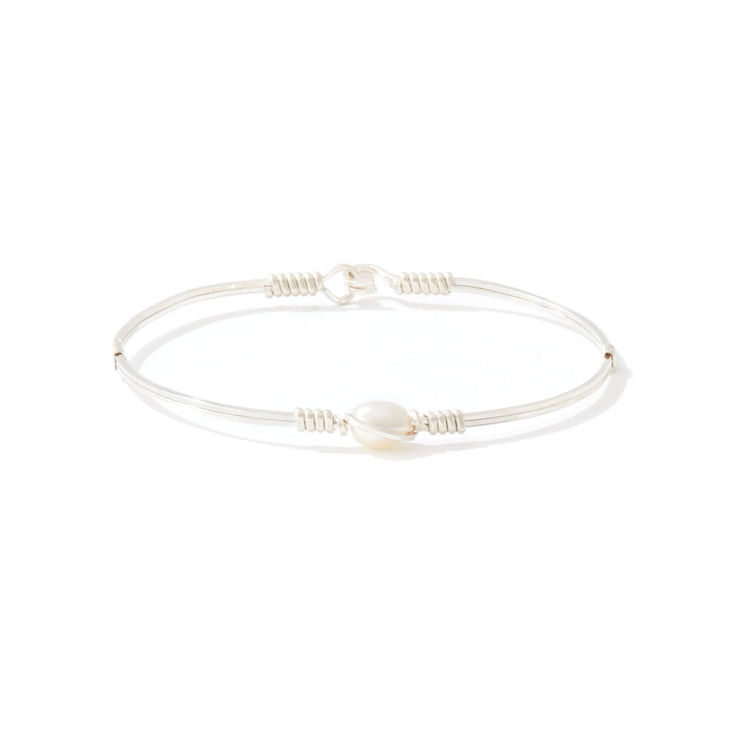 Ronaldo Jewelry Breathe Bracelet in Sterling Silver with the Pearl Stone