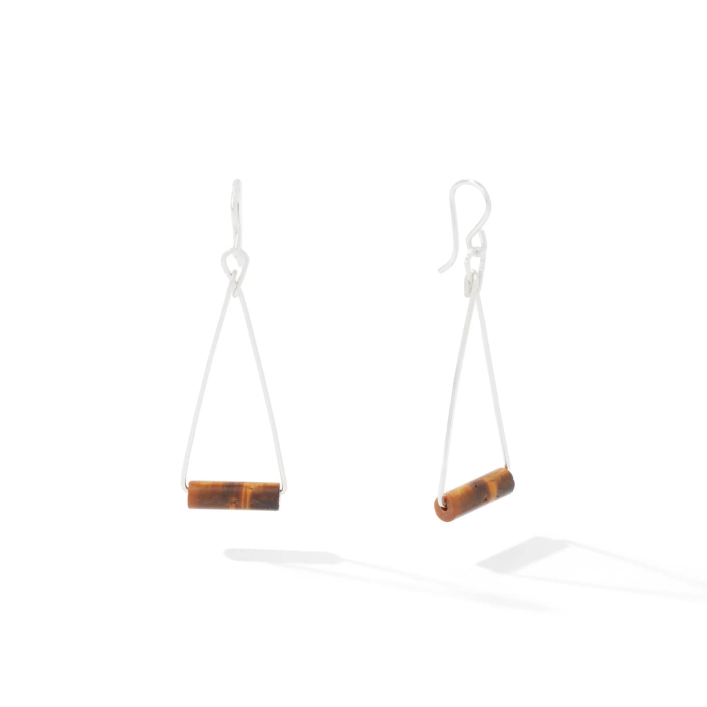 Ronaldo Jewelry Color Your World Earrings in Sterling Silver with the Tigers Eye Stones