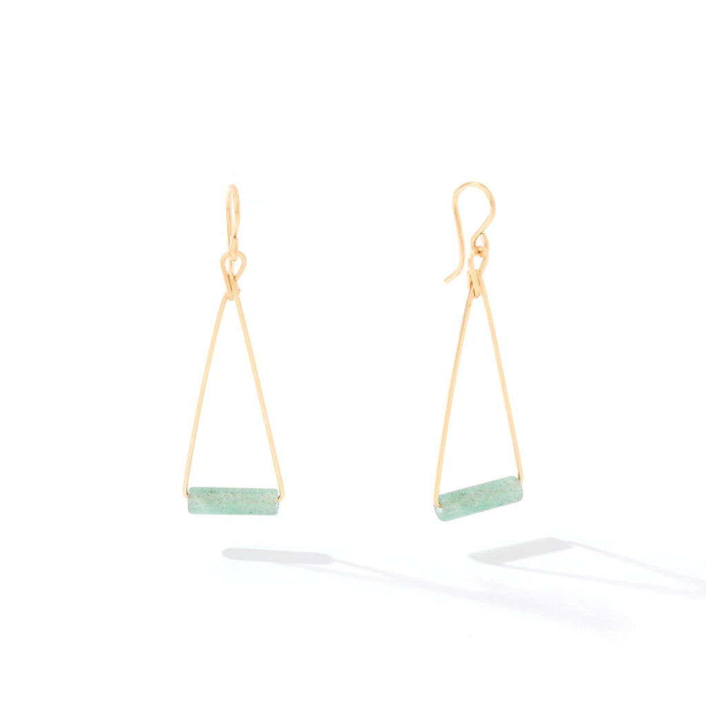 Ronaldo Jewelry Color Your World Earrings in 14K Gold Artist Wire with the Aventurine Stones