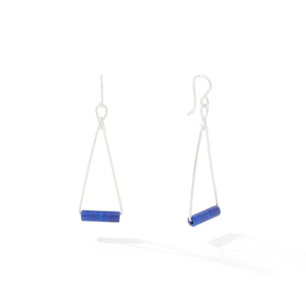 Ronaldo Jewelry Color Your World Earrings  in Sterling Silver with the Lapis Stones