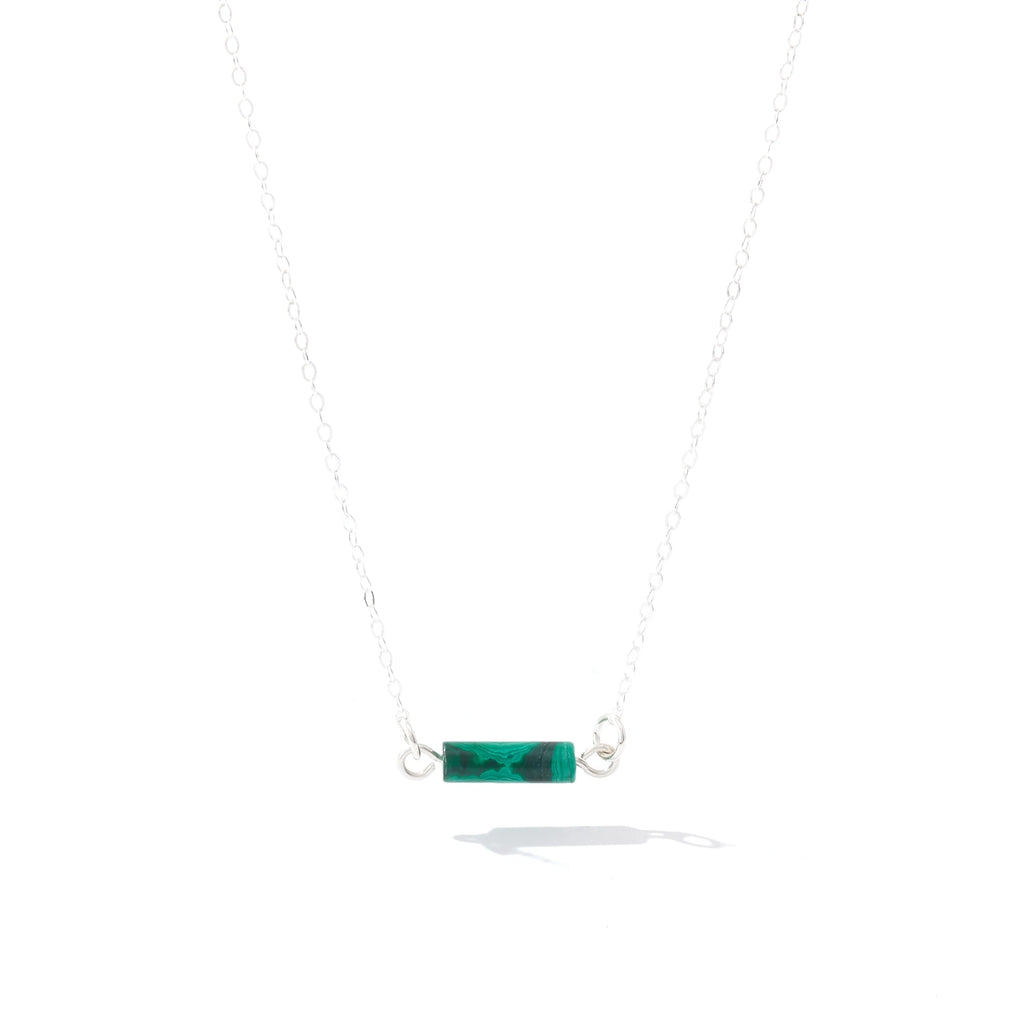 Ronaldo Jewelry Color Your World Necklace Sterling Silver with the Malachite Stone