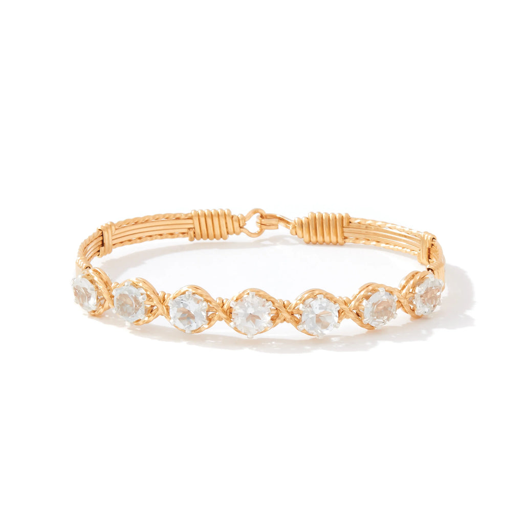 Ronaldo Jewelry Dawn Bracelet in 14K Gold Artist Wire with White Topaz Stones