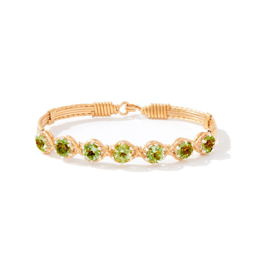 Ronaldo Jewelry Dawn Bracelet in 14K Gold Artist Wire with Peridot Stones