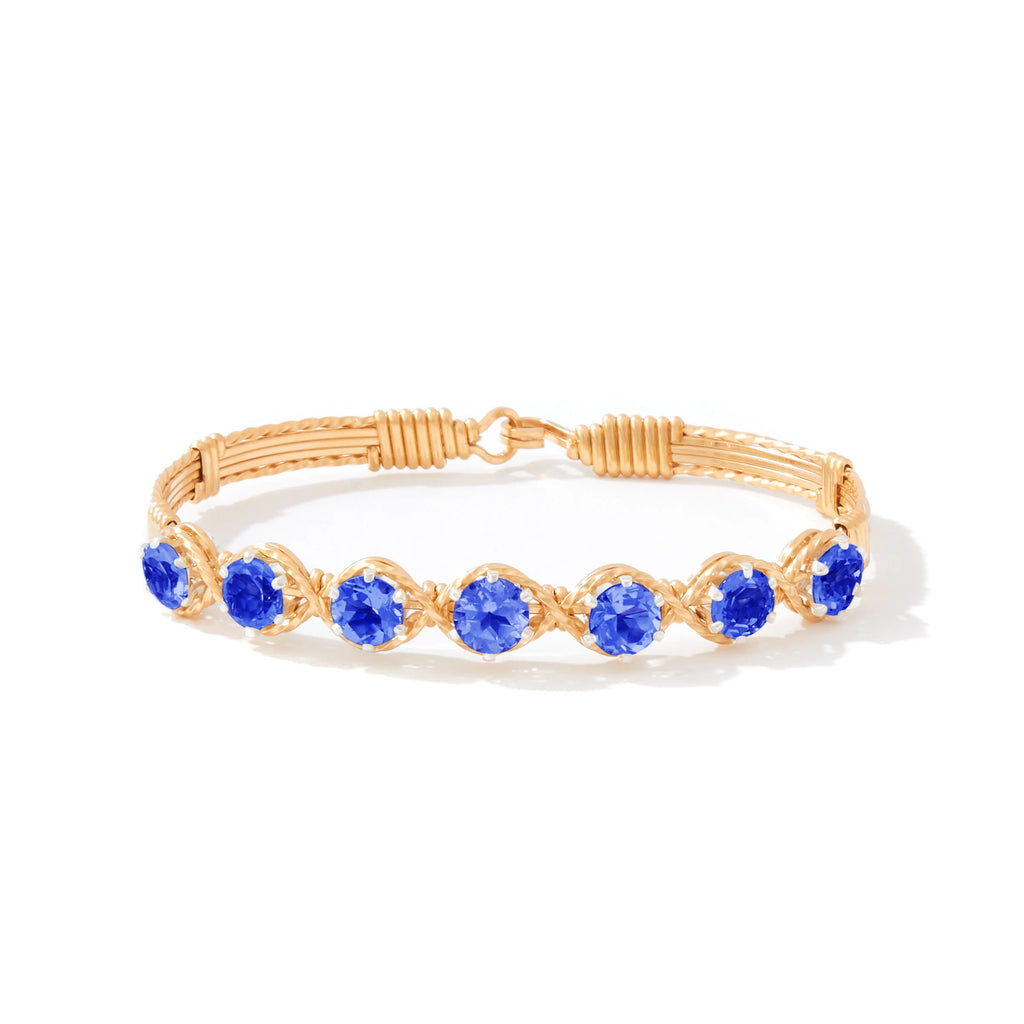 Ronaldo Jewelry Dawn Bracelet in 14K Gold Artist Wire with Sapphire Stones