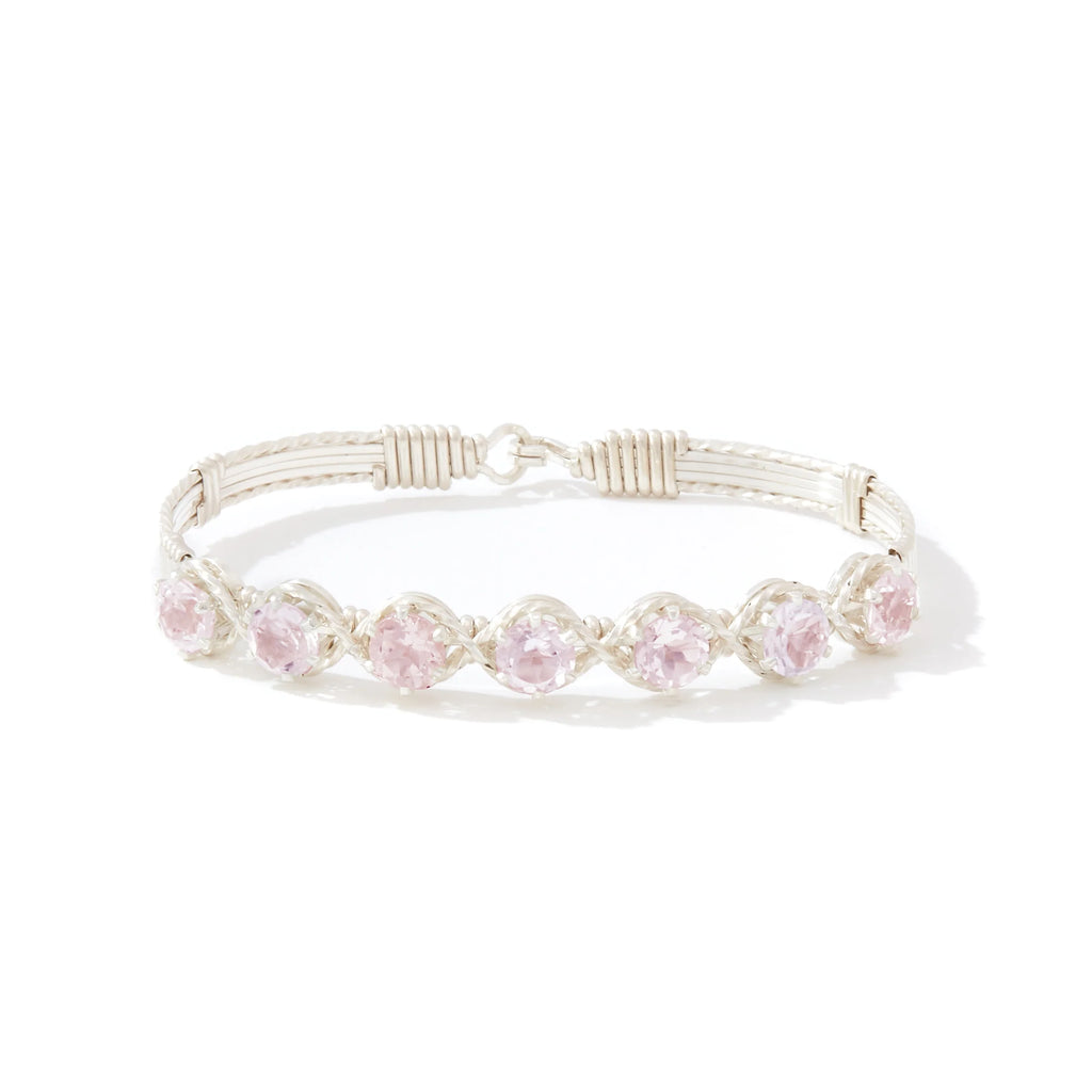 Ronaldo Jewelry Dawn Bracelet in Sterling Silver with Pink CZ Stones