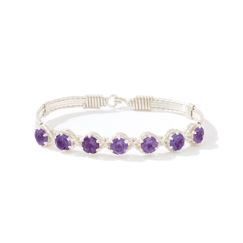 Ronaldo Jewelry Dawn Bracelet in Sterling Silver with Amethyst Stones