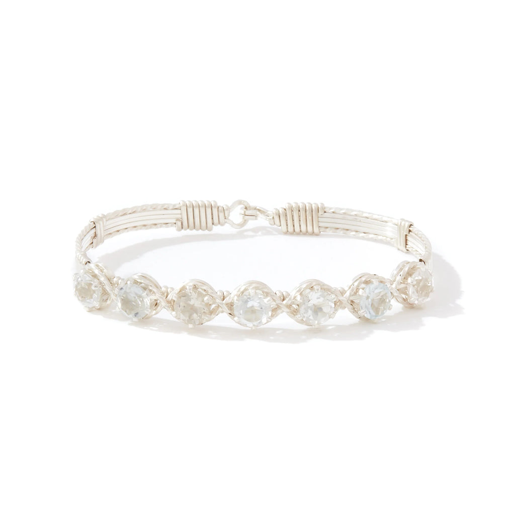 Ronaldo Jewelry Dawn Bracelet in Sterling Silver with White Topaz Stones