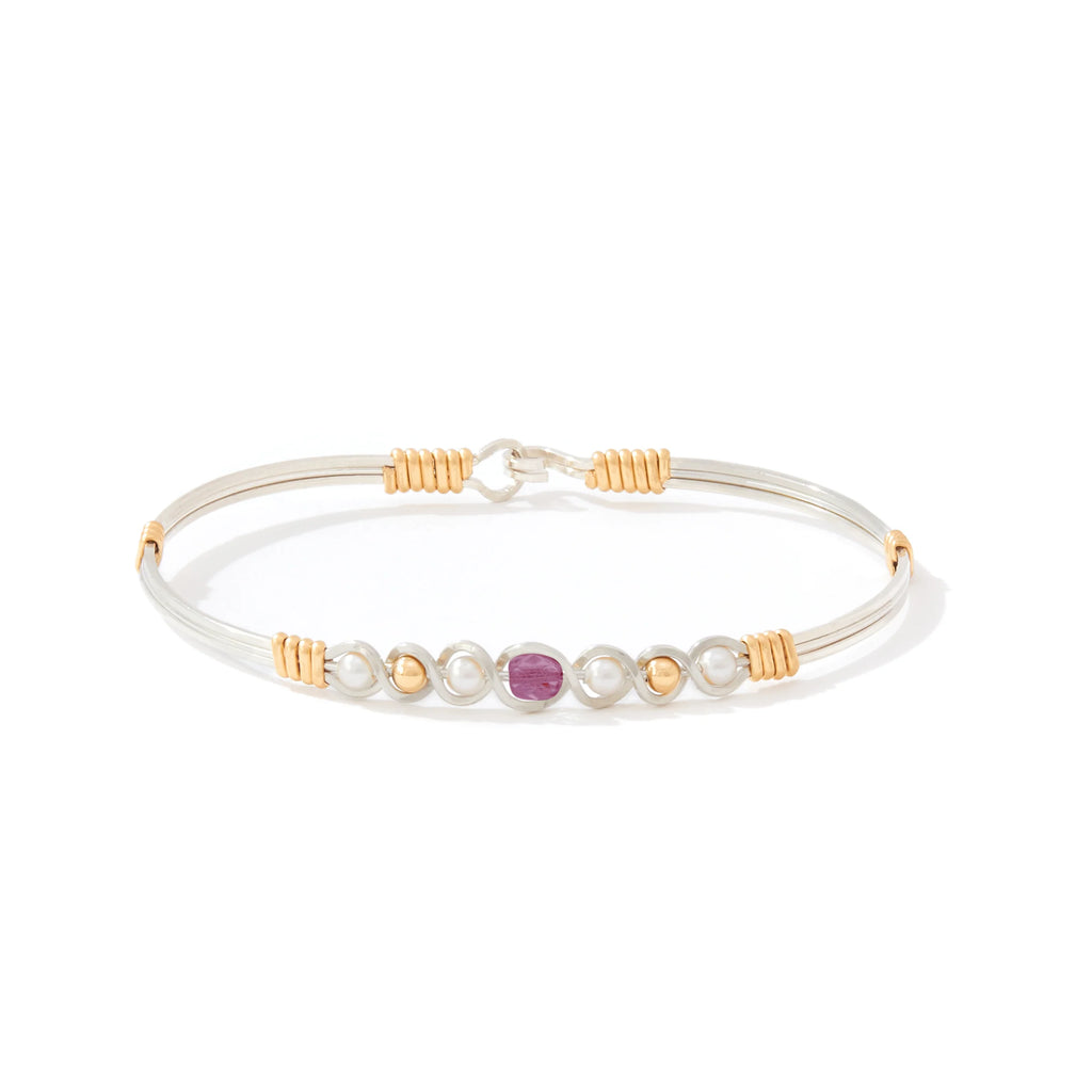 Ronaldo Jewelry Divine Plan Bracelet in Silver with 14K Gold Artist Wire Wraps with the Alexandrite Stone