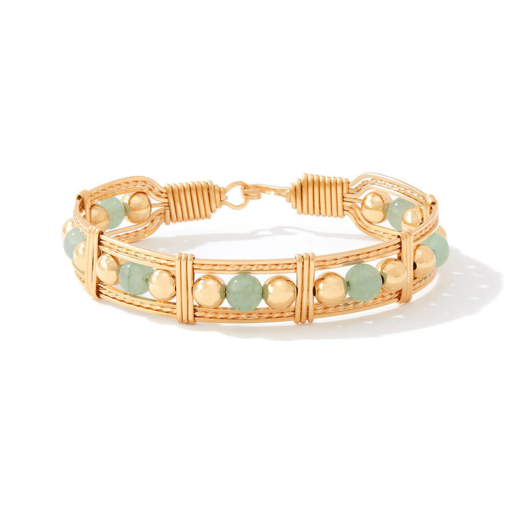 Ronaldo Jewelry Dream in Color Bracelet 14K Gold Artist Wire with the Aventurine Stone