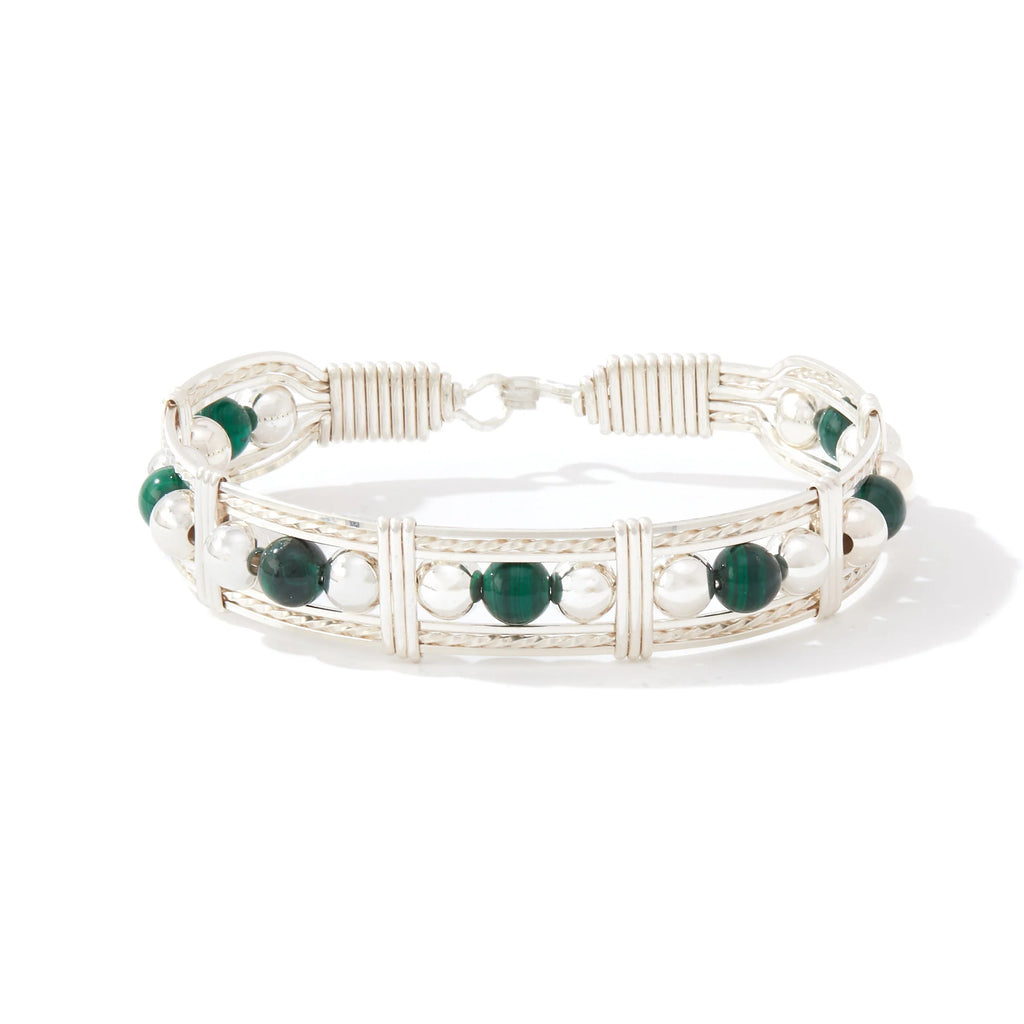 Ronaldo Jewelry Dream in Color Bracelet Sterling Silver with Malachite Stones