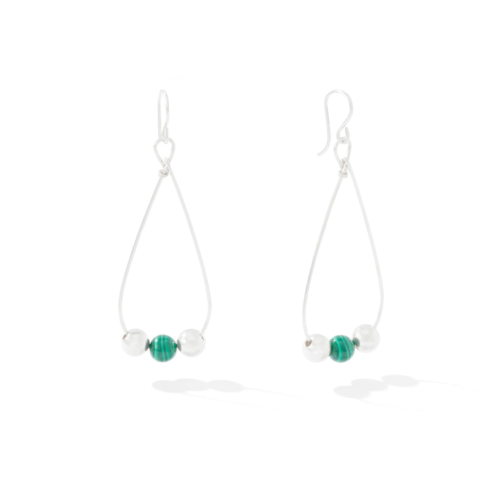 Ronaldo Jewelry Dream in Color Earrings in Sterling Silver with the Malachite Stones