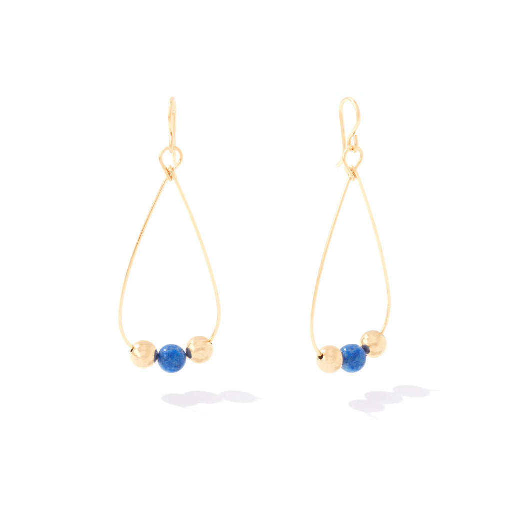 Ronaldo Jewelry Dream in Color Earrings in 14K Gold Artist Wire with the Lapis Stones