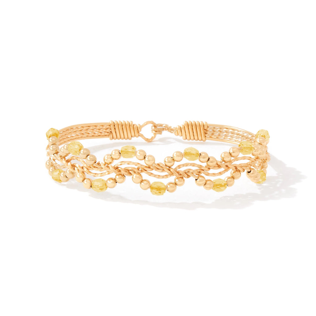 Ronaldo Jewelry Forget Me Not Bracelet 14K Gold Artist Wire with Citrine Stones