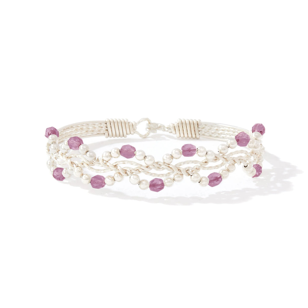 Ronaldo Jewelry Forget Me Not Bracelet Sterling Silver with Alexandrite Stones