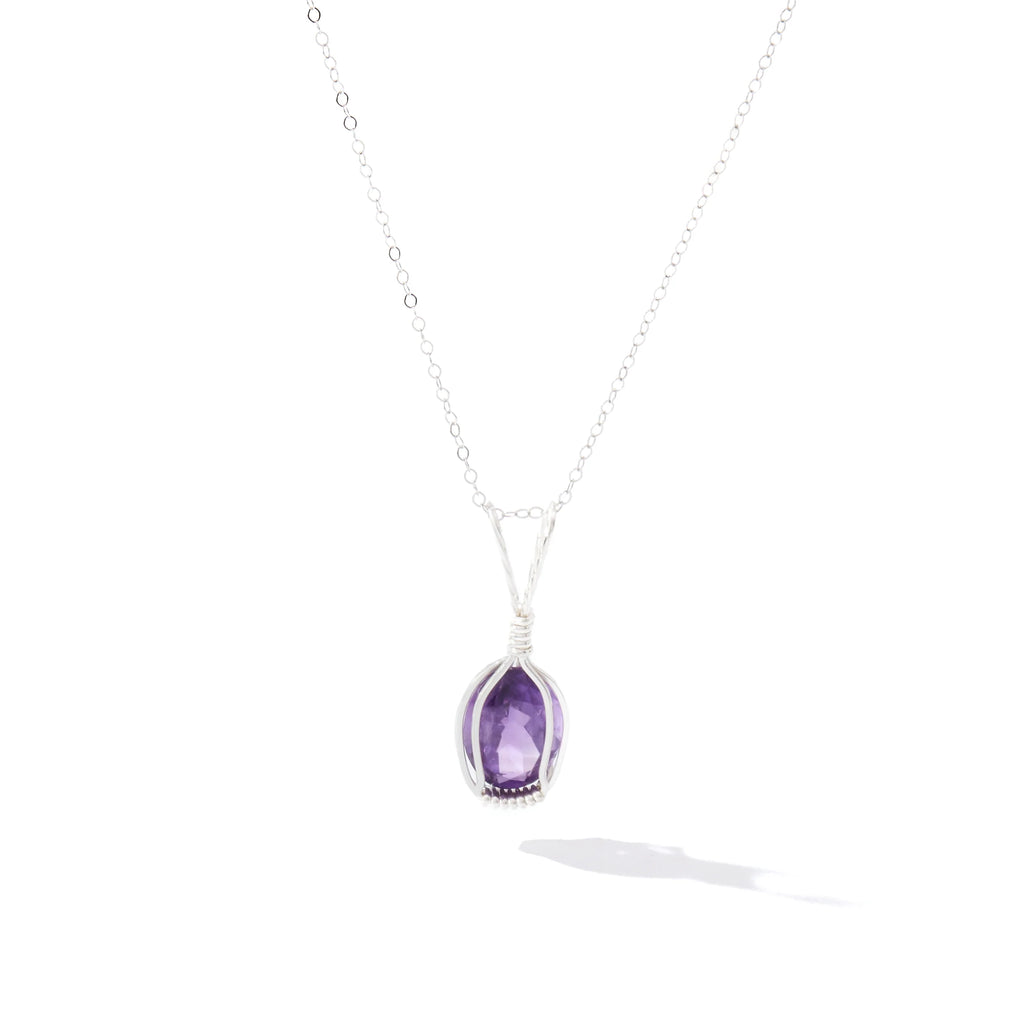 Ronaldo Jewelry Gemstone Pendant in Sterling Silver with the Amethyst Stone